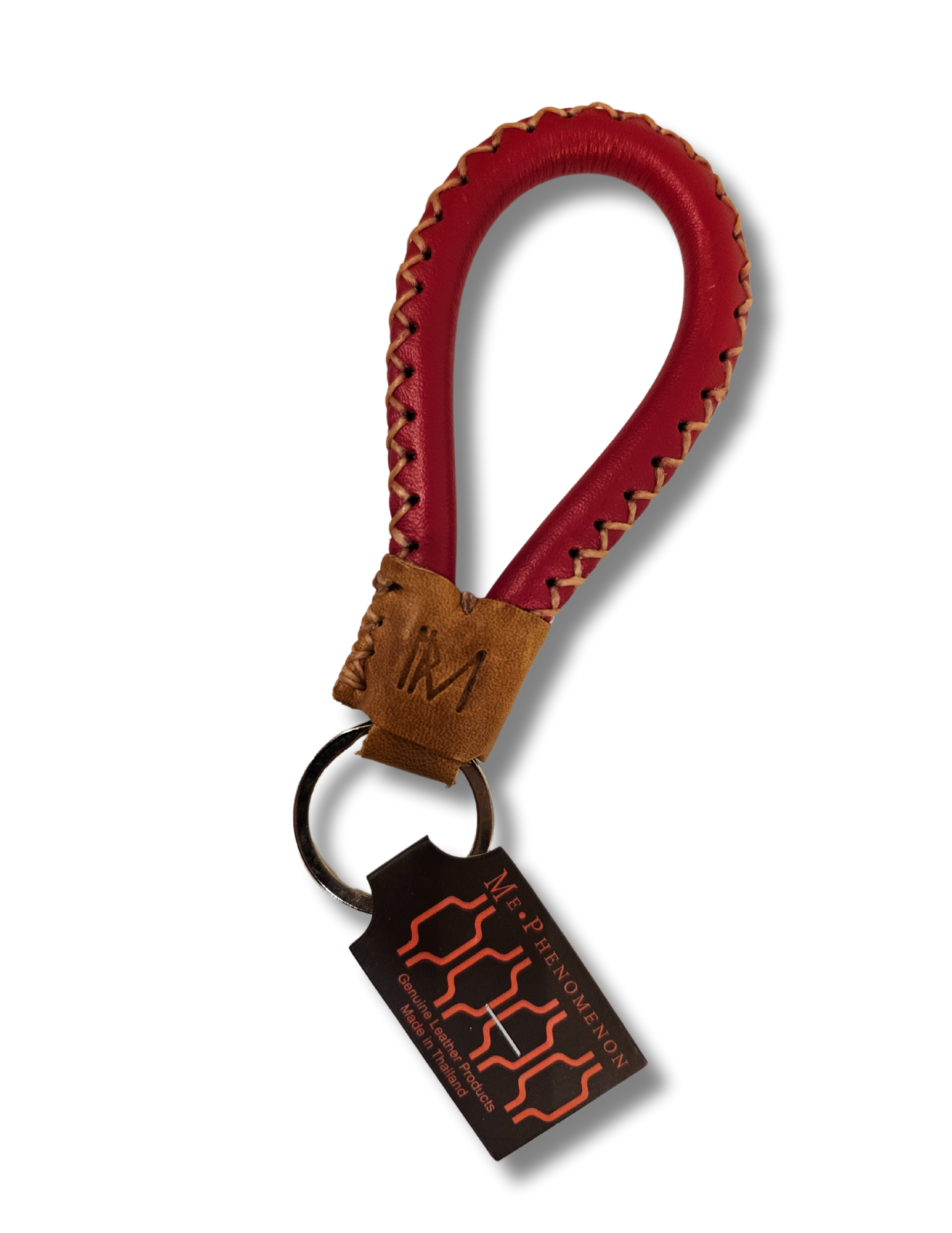 Looped Genuine Leather Keychain