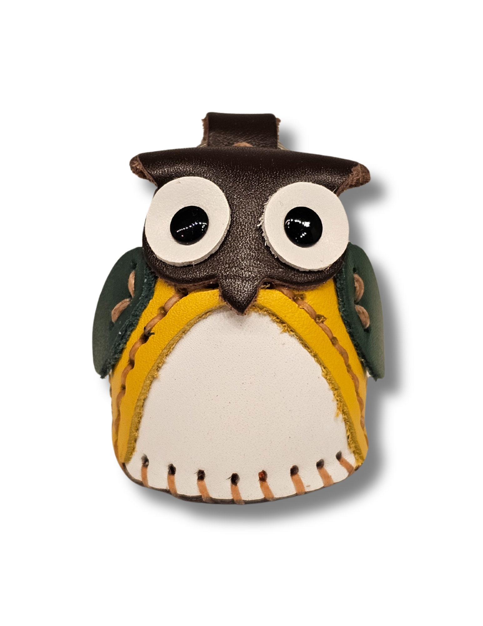 Mini Cute Owl Leather Keychain