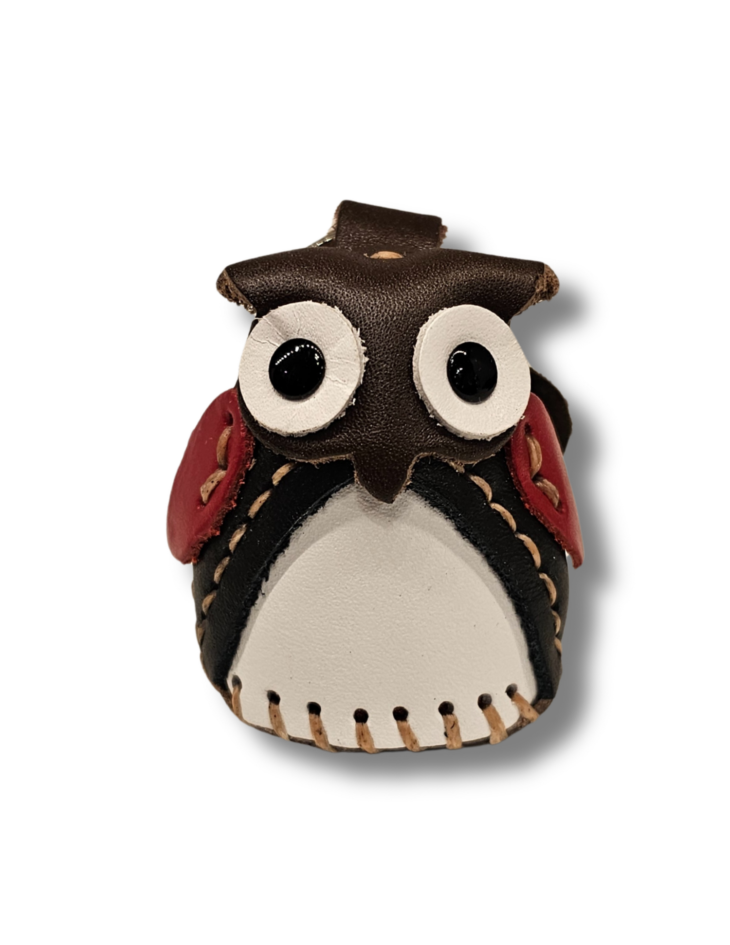 Mini Cute Owl Leather Keychain