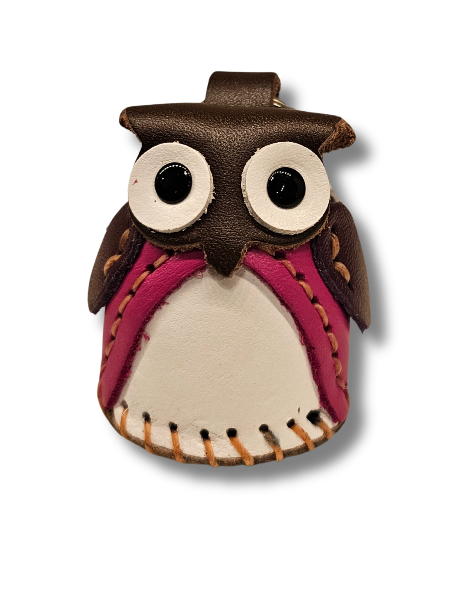 Mini Cute Owl Leather Keychain