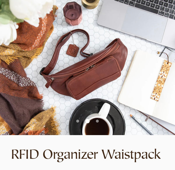 RFID Organizer Waist Pack ROWLAND LEATHER