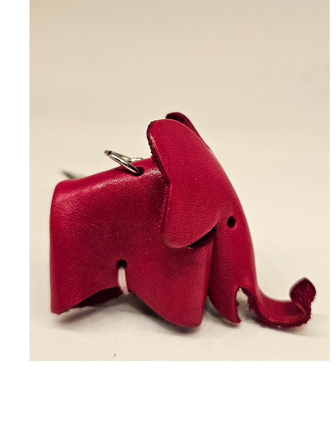 Mini Elephant Leather Keychain